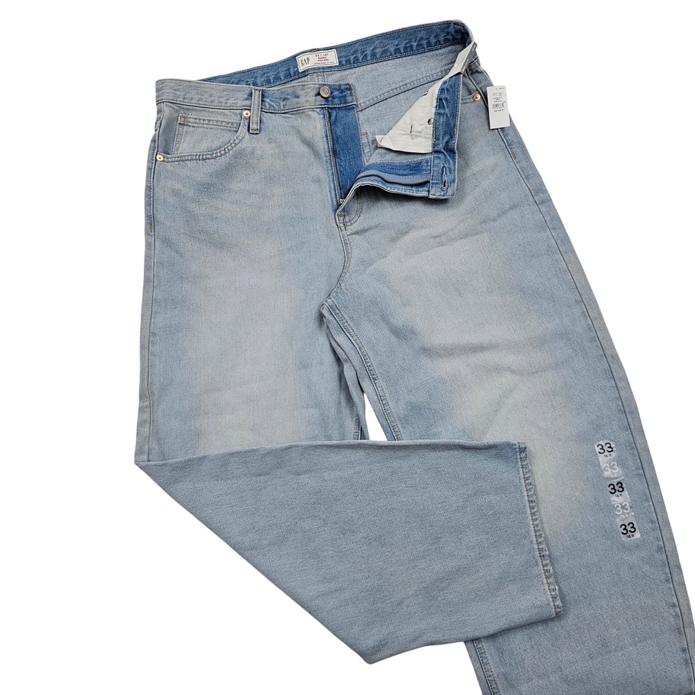 NEW Gap Barrel Jeans Womens 33 16R Light Indigo High Rise Tapered Relaxed 90s